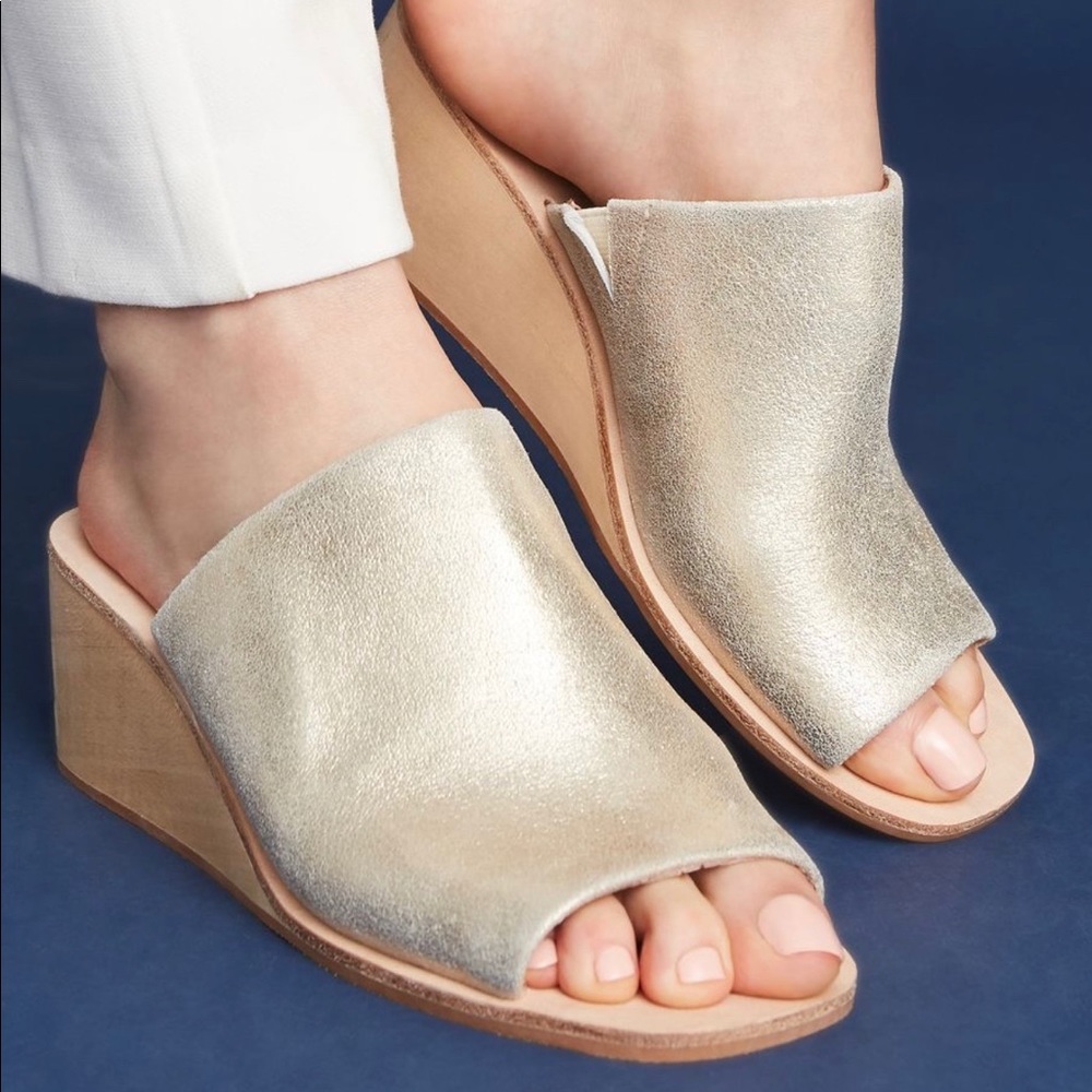 Gently Used Jeffrey Campbell Gold Wedges